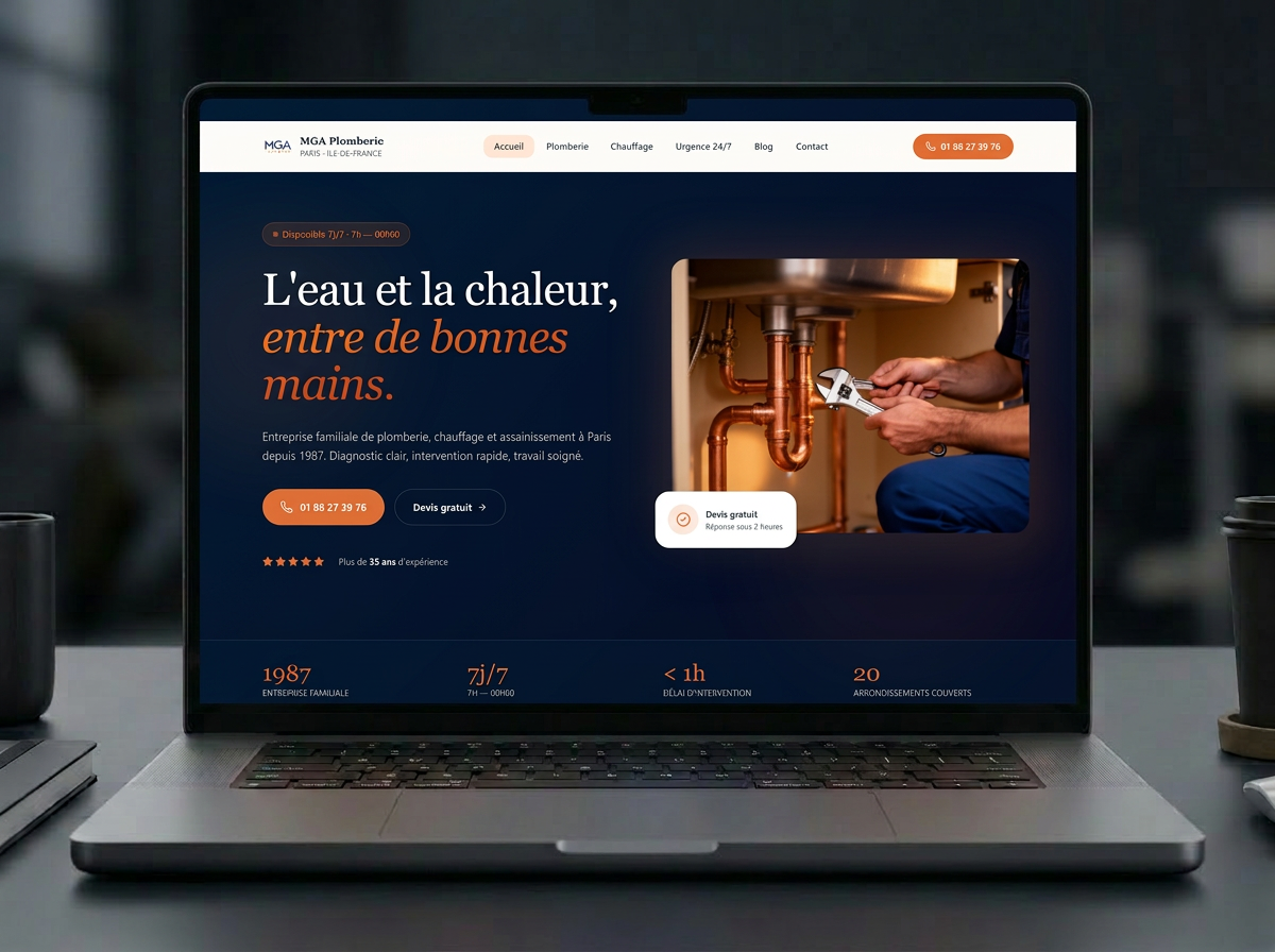 Site vitrine artisan plombier